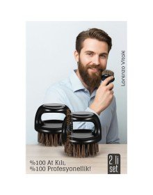 2'li At Kılı Sakal Tarama  Fırçası - Sakal Tarağı