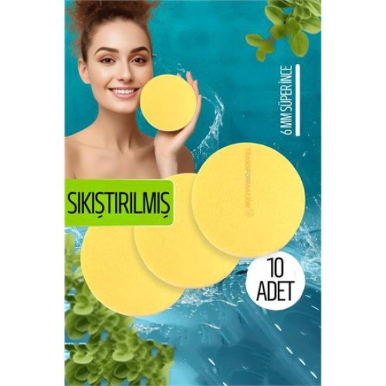 Sıkıştırılmış Makyaj Temizlik Pedi Cilt Temizlik Süngeri Doğal Selülöz 10 ADET Sıkıştırılmış Makyaj Temizlik Pedi Cilt Temizlik Süngeri Doğal Selülöz 10 ADET