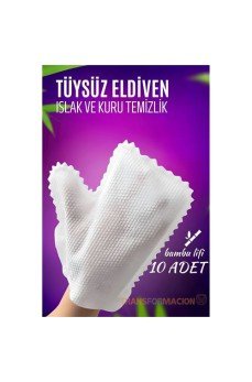 TüysüzTemizlik Eldiveni Islak ve Kuru Temizlik Eldiveni Bambu Lifi