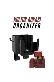 Araç Koltuk Arkası Organizer Bardak Telefon Tutucu