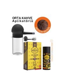 Aplikatörlü Saç Dolgunlaştırıcı Fiber Topik Toz ORTA TON KAHVERENGİ