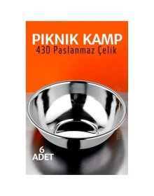 Paslanmaz Çelik Yemek Tası Çorba Kasesi Kamp Piknik Tabağı 6 ADET