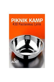 Paslanmaz Çelik Yemek Tası Çorba Kasesi Kamp Piknik Tabağı 6 ADET Paslanmaz Çelik Yemek Tası Çorba Kasesi Kamp Piknik Tabağı 6 ADET