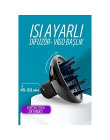 Isı Ayarlamalı Fön Için Difüzör Vigo Başlık Dönerli Profesyonel