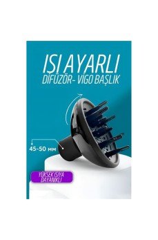 Isı Ayarlamalı Fön Için Difüzör Vigo Başlık Dönerli Profesyonel
