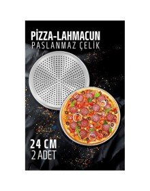 Lahmacun Pizza Pide Pişirme Tepsisi 24 CM 2 li SET