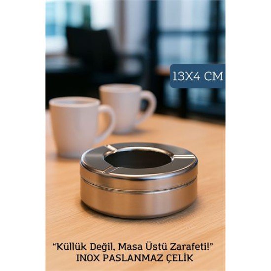 Inox Çelik Küllük – 13cm x 4 cm | Modern, Hijyenik ve Dayanıklı Tasarım Inox Çelik Küllük – 13cm x 4 cm | Modern, Hijyenik ve Dayanıklı Tasarım