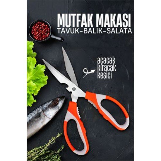 Mutfak Makası - Tavuk Kesme Makası Balık Temizleme Makası Salata Hazırlama Makası
