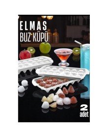 Buz Kalıbı ELMAS İçecek Buz Kalıbı - Mutfak Buz Kalıbı Kolay Çıkarılır Buz Kalıbı 2 ADET