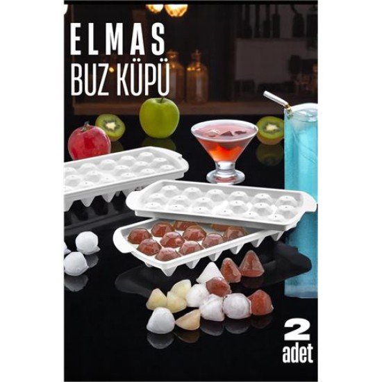 Buz Kalıbı ELMAS İçecek Buz Kalıbı - Mutfak Buz Kalıbı Kolay Çıkarılır Buz Kalıbı 2 ADET Buz Kalıbı ELMAS İçecek Buz Kalıbı - Mutfak Buz Kalıbı Kolay Çıkarılır Buz Kalıbı 2 ADET