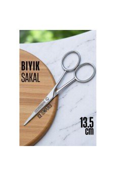 Ice Tempered Kobalt Çelik 702 Bıyık Makası - Bıyık Sakal Düzeltme Makası Kuaför Makası 13.5 cm
