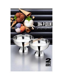 Dondurma Kasesi 304 Paslanmaz Çelik Profesyonel 2 ADET