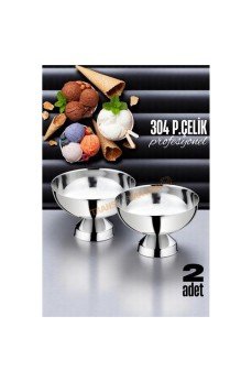 Dondurma Kasesi 304 Paslanmaz Çelik Profesyonel 2 ADET