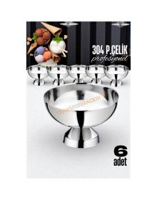 Dondurma Kasesi 304 Paslanmaz Çelik Profesyonel 6 ADET