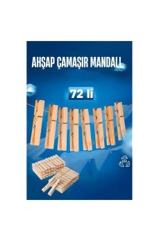 Ahşap Çamaşır Mandalı 72 ADET