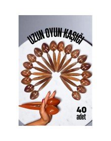 Uzun Oyun Kaşığı Halk Oyunu Kaşığı - Kına Kaşığı Uzun Saplı Zeybek Oyun Kaşığı 40 ADET