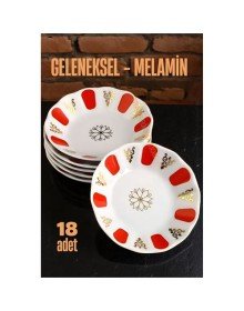 Melamin Çay Tabağı 18 Adet Geleneksel Türk Çay Bardağı Altlığı