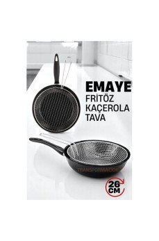 Fritözlü Emaye Kızartma Tavası- Kızartma Kaçerola Multi Kullanım 26 CM Fritözlü Emaye Kızartma Tavası- Kızartma Kaçerola Multi Kullanım 26 CM