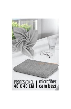 Çift Yüzeyli Profesyonel Microfiber Cam Bezi - Yüksek Kalite Temizlik Bezi  40 x 40 cm