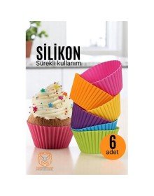 Silikon Muffin Kalıbı - Sürekli Kullanım Muffin Kek Kalıbı 6 ADET