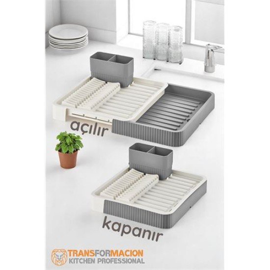 Açılır-Kapanır Bulaşıklık - Bulaşık Durulama Sepeti Tabaklık Bulaşık Kurutmalık GRİ Açılır-Kapanır Bulaşıklık - Bulaşık Durulama Sepeti Tabaklık Bulaşık Kurutmalık GRİ