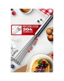 Çelik Misketli Yaylı Açılır Kapanır Çırpıcı 304 Paslanmaz Çelik Çırpıcı Çırpma Teli