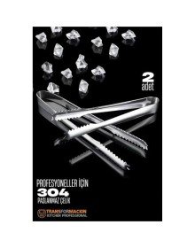 Buz Maşası - Şeker Limon Maşası Kokteyl Servis Maşası 2li PAKET 304 Paslanmaz Çelik