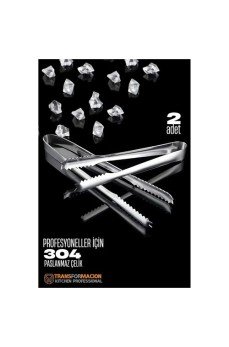 Buz Maşası - Şeker Limon Maşası Kokteyl Servis Maşası 2li PAKET 304 Paslanmaz Çelik