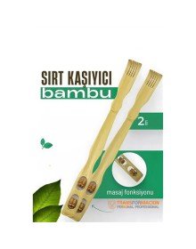Masajlı Sırt Kaşıma Aparatı - Bambu Sırt Kaşıyıcı 2 li set