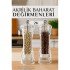 Baharat Öğütücü - Baharat Karabiber Tuz Değirmeni Ahşap Akrilik Kristal 2 li SET
