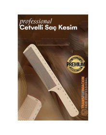 Cetvelli Saç Kesim Tarağı - Berber Kuaför Saç Kesim Tarağı Profesyonel
