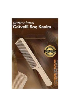 Cetvelli Saç Kesim Tarağı - Berber Kuaför Saç Kesim Tarağı Profesyonel