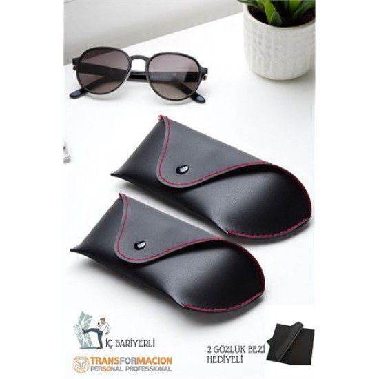 Korumalı Deri Gözlük Kabı Korumalı Gözlük Koruma Kılıfı 2 li SET Korumalı Deri Gözlük Kabı Korumalı Gözlük Koruma Kılıfı 2 li SET