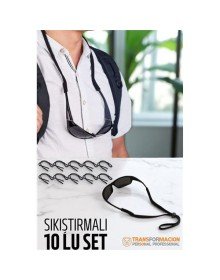 Gözlük İpi Ayarlanabilir Sıkıştırmalı Gözlük İpi 10 lu SET