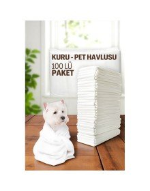 Pet Havlusu - Kedi Köpek Banyo Havlusu Tek Kullanımlık Kuru Havlu 40X80 CM 100 Adet