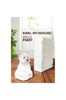 Pet Havlusu - Kedi Köpek Banyo Havlusu Tek Kullanımlık Kuru Havlu 40X80 CM 100 Adet