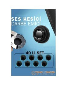 Ses Emici Kauçuk Conta Kapı Bagaj Kaput Titreşim Kesici 40 LI SET