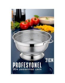 Ayaklı Kevgir - 304 Paslanmaz Çelik Profesyonel Ayaklı Süzgeç 21 Cm