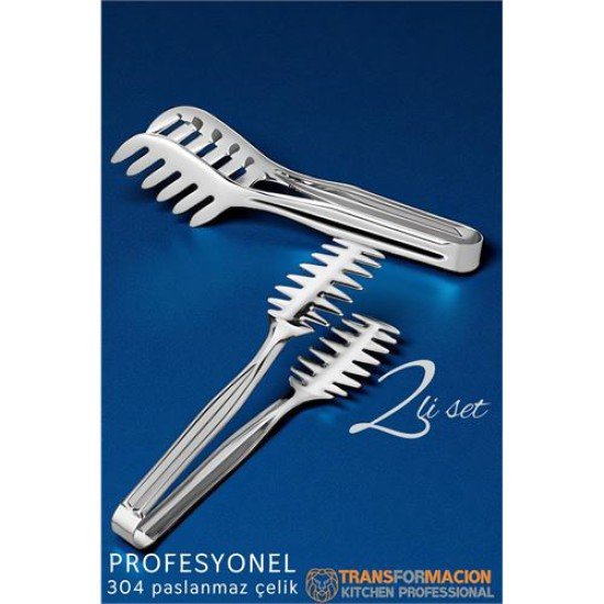 Mutfak Maşa Seti - Makarna Pasta Salata Çok Amaçlı Maşa 2 li SET 304 Paslanmaz Çelik Mutfak Maşa Seti - Makarna Pasta Salata Çok Amaçlı Maşa 2 li SET 304 Paslanmaz Çelik