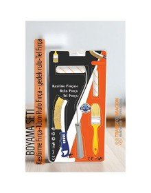 Boyama Seti - Kestirme Fırça -10cm Rulo Fırça - yedek rulo- Tel Fırça