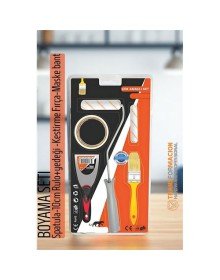 Boyama Seti - Spatula-10cm Rulo +yedeği -Kestirme Fırça-Maskeleme bant