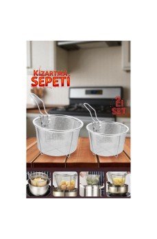 2 Boy Kızartma Süzgeci Patates Kızartma Filtresi 304 Paslanmaz Çelik