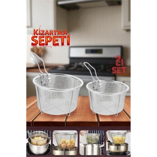 2 Boy Kızartma Süzgeci Patates Kızartma Filtresi 304 Paslanmaz Çelik 2 Boy Kızartma Süzgeci Patates Kızartma Filtresi 304 Paslanmaz Çelik