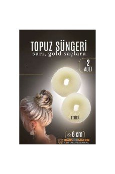GOLD Mini Saç Topuz Süngeri  2 ADET 6 CM Çap 2.5 cm Kalınlık