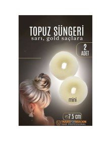 GOLD Mini Saç Topuz Süngeri  2 ADET 7.5 CM Çap 3 cm Kalınlık