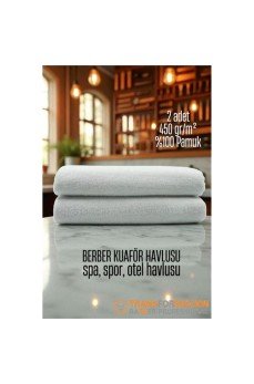 Kuaför Berber Havlusu 2 ADET Pamuk Berber Havlusu 50x90 Beyaz