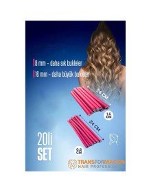 Sosis Latex Bigudi - Isısız Saç Bigudisi 8 ve 18 mm 20 Adet