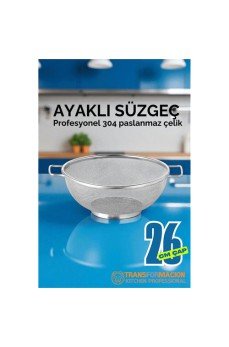 26 cm Süzgeç - Makarna Süzgeci Pirinç Meyve Süzgeci 304 Paslanmaz Çelik 26 cm Süzgeç - Makarna Süzgeci Pirinç Meyve Süzgeci 304 Paslanmaz Çelik