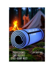 Uyku Matı - Kamp Matı - Piknik Çadır Matı 11 mm Çift Taraflı Mavi