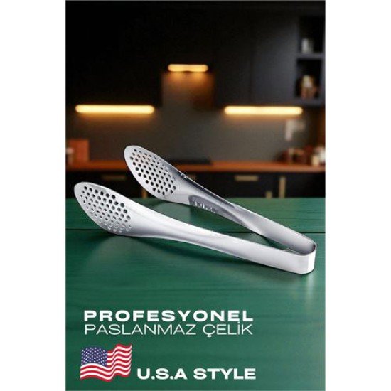Amerikan Tip Mutfak Maşası 304 Paslanmaz Çelik Makarna Pasta Salata Çok Amaçlı Maşa Amerikan Tip Mutfak Maşası 304 Paslanmaz Çelik Makarna Pasta Salata Çok Amaçlı Maşa